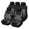 Set Huse Scaune Auto Universal, 9 Bucati, Negru/Gri, Poliester, Compatibil Airbag