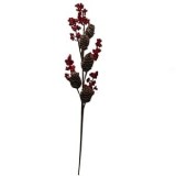 Crenguta Decorativa Craciun 60cm cu Conuri si Pomusoare Rosii - Oem