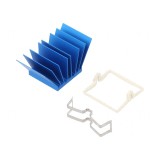 Radiator cu aripioare BGA albastru 21x21mm