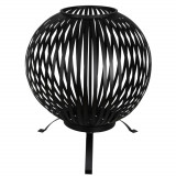 Esschert Design Bol pentru foc, negru, benzi otel carbon FF400 GartenMobel Dekor, vidaXL