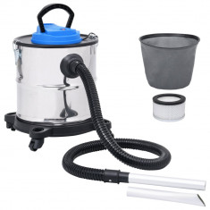 vidaXL Aspirator de cenușă filtru HEPA, 1200 W, 20 L, oțel inoxidabil