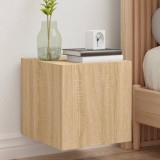 Cumpara ieftin Comodă TV de perete cu LED, 2 buc. stejar sonoma, 30,5x35x30 cm
