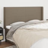 VidaXL Tăblie de pat cu aripioare gri taupe 183x16x118/128 cm textil