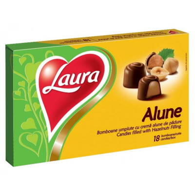 Bomboane cu Crema de Alune Laura, 140 g, Bomboane de Ciocolata Laura, Bomboane de Ciocolata cu Crema de Alune Laura, Praline cu Crema de Alune Laura, foto