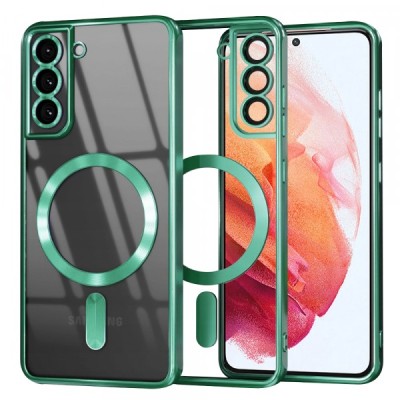 Husa MagSafe pentru Samsung Galaxy S21 5G G991, Techsuit, Luxury Crystal, Verde Deschis foto