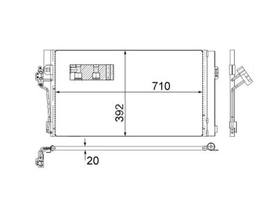 Condensator climatizare AC Mahle, MERCEDES VITO/VIANO (W639), 09.2007-2014 motor 2,0 CDI; 3,0 CDI; 3,5 V6; 3,7 V6, aluminiu/ aluminiu brazat, 705(665 foto