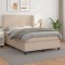 vidaXL Pat box spring cu saltea, cappuccino, 140x190cm piele ecologică 3128912
