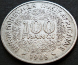Moneda exotica 100 FRANCI - AFRICA de VEST, anul 1968 *cod 4234 B