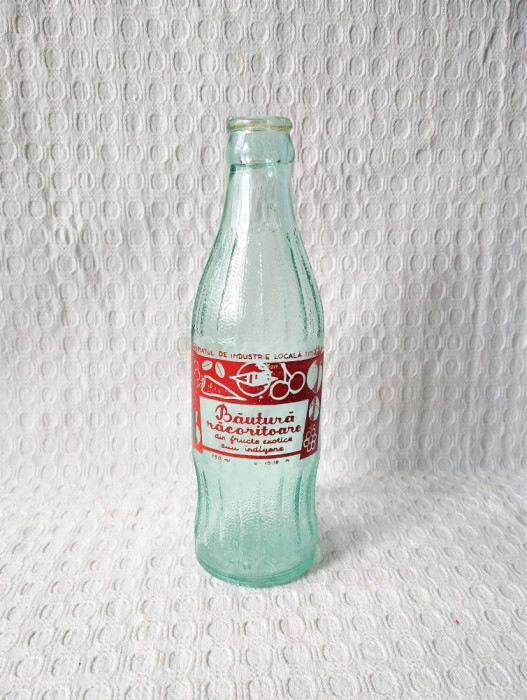 Sticla veche suc din perioada comunista , sticla bautura racoritoare Timisoara