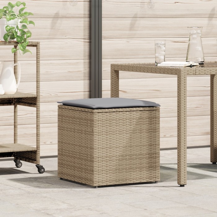 vidaXL Cutie de depozitare pentru exterior Bej Rattan sintetic Medie