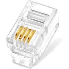 Mufa Telefonica, Zamo&reg;, RJ12, 4P4C, Conector Modular pentru Telefoane si Casti, Transparenta