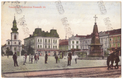 1725 - TIMISOARA, Market, Romania - old postcard - used - 1917 foto