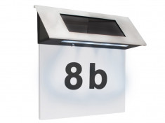 Placa solara iluminata cu numarul casei cu LED rezistenta la apa cu aprindere automata, dimensiuni 18x18cm foto