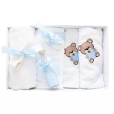 Trusou Botez 7 Piese, Bleu, Ursulet Brodat - TB156
