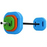 SPORTNOW Set de greutăți reglabile cu bară din oțel 140 cm 8 discuri 5kg 2,5kg 1,5kg 2 cleme pentru acasă și sală | Aosom Romania
