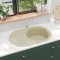 vidaXL Chiuveta de bucatarie din granit, bej, un bazin, oval