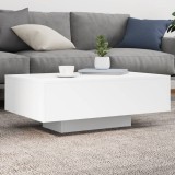 VidaXL Măsuță de cafea cu lumini LED, alb, 85x55x31 cm