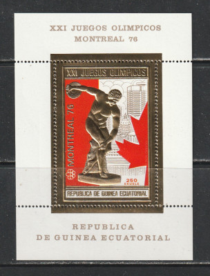 Guinea Ecuatoriala 1976 - Jocurile Olimpice Munchen FOLIE AUR Deluxe SS 1v MNH foto