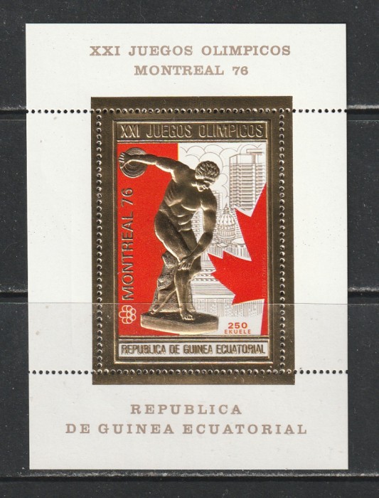 Guinea Ecuatoriala 1976 - Jocurile Olimpice Munchen FOLIE AUR Deluxe SS 1v MNH