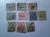 Serie mica JAVA olandeza 1908 supratipar , 10 valori stampilate