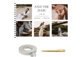 Set Album foto / GuestBook pentru nunta, SAVE THE DATE, personalizabil cu poze si nume, A4 landscape, pix si dubluadeziv inclus