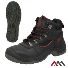 Bocanci de lucru BTCRH Black cu bombeu metalic, piele granulata Crazy Horse, marimea 42, Artmas ART603013