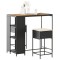 vidaXL Set mobilier bar de grădină cu perne, 3 piese, negru, poliratan 3261496