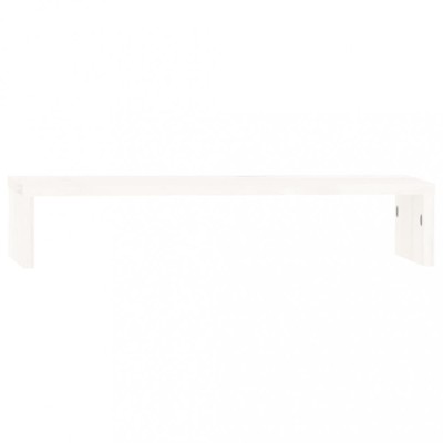 Suport pentru monitor, alb, 50x27x10 cm, lemn masiv pin foto