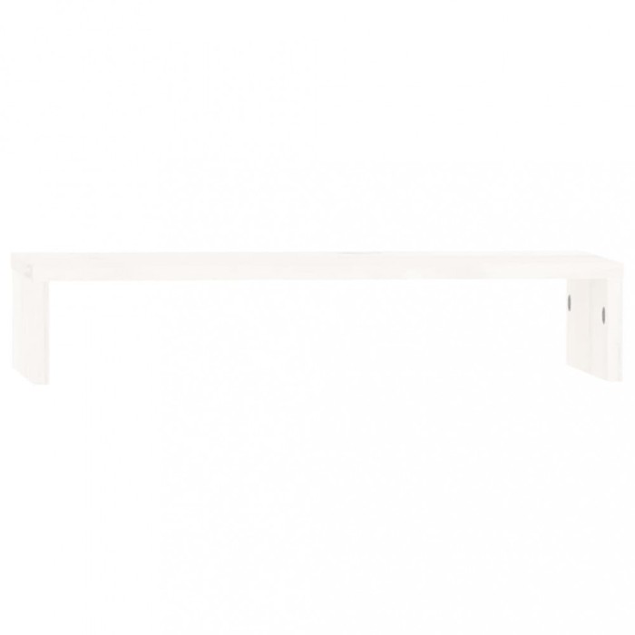 Suport pentru monitor, alb, 50x27x10 cm, lemn masiv pin