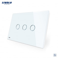 Intrerupator triplu wireless cu touch Livolo din sticlaa?? standard italian foto