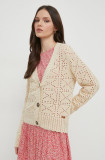 Cumpara ieftin Pepe Jeans cardigan GRACE femei, culoarea bej, light