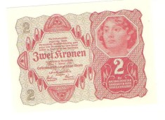 AUSTRIA 2 KRONEN / 1922. UNC. foto