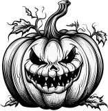 Cumpara ieftin Sticker decorativ, Halloween, Dovleac, Negru, 61 cm, 8588ST-3, Oem