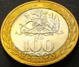 Moneda exotica bimetal 100 PESOS - CHILE, anul 2016 *cod 3195, America Centrala si de Sud