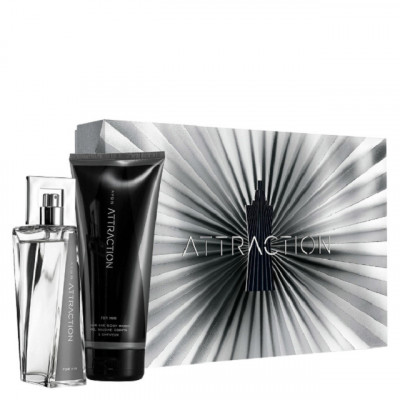 Cutie cadou Attraction For Him, Avon - Apa de parfum 75 ml si Gel de dus 200 ml foto