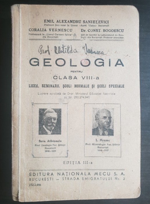 Geologia pentru clasa VIII-a - Emil Alexandru Sanielevici, Coralia Vernescu