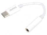 Cablu USB C la Jack 3,5mm Alb 0,11m