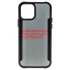 Husă iPhone 12, TPU+PC, Carbon Fiber, Neagră