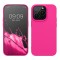 Husa pentru apple iphone 14 pro max flippy, liquid silicone, cu microfibra pe interior, protectie antisoc, roz-fuchsia
