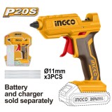 Pistol electric Lipit Plastic, 11mm, 20V - fara acumulator Ingco CGGLI2001