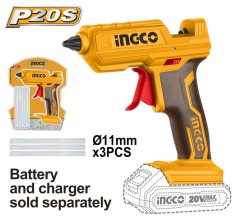Pistol electric Lipit Plastic, 11mm, 20V - fara acumulator Ingco CGGLI2001