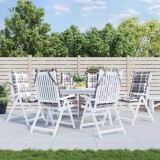 vidaXL Perne scaun cu spătar &icirc;nalt, 6 buc., gri, carouri textil oxford 377646