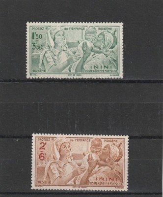Inini , Colonii franceze 1942 - Omnibuse , Ajutorul pentru copii , serie 2 valori, dantelate , MNH , Mi.54-55 foto