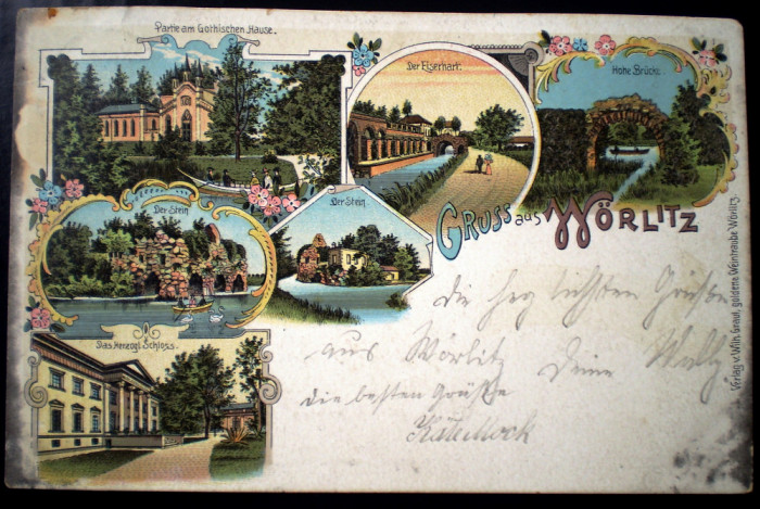 P.201 CARTE POSTALA GERMANIA GRUSS AUS W&Ouml;RLITZ 1910 LITHO