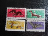 Serie timbre fauna animale stampilate Germania DDR timbre filatelice postale, Stampilat