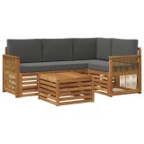 vidaXL Set de canapele de exterior 5 pcs Natural și Antracit 3384328