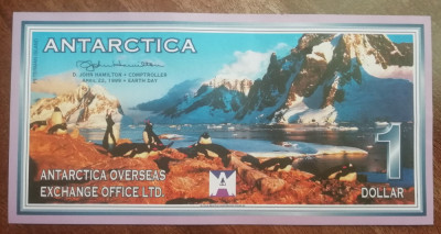 M1 - Bancnota foarte veche - Antarctica - 1 dolar - 1999 foto