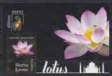 Sierra Leone2011-Flori - Expoziția internațională de timbre INDIPEX , Colita,MNH, Nestampilat