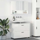 Cumpara ieftin Set de mobilier pentru baie cu sertar 2 pcs Alb foarte lucios