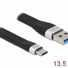 Cablu USB 3.2 Gen 1-A la type C FPC Flat Ribbon PD 3A 13.5cm, Delock 85771